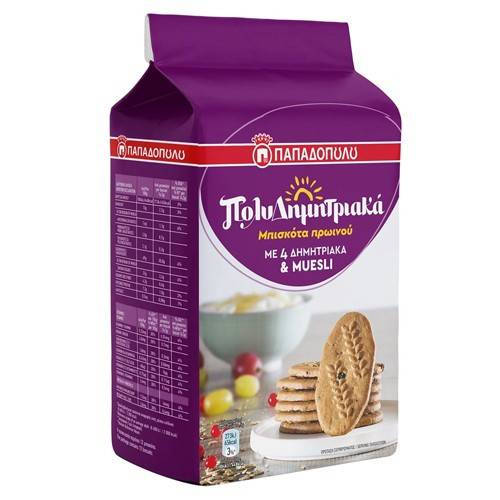 ΠΑΠΑΔΟΠΟΥΛΟΥ πολυδημητριακά μπισκότα με muesli 175gr