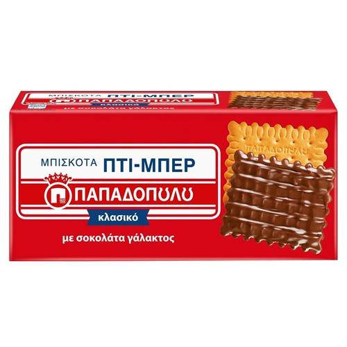 ΠΑΠΑΔΟΠΟΥΛΟΥ μπισκότα πτι-μπερ με σοκολάτα γάλακτος 200gr