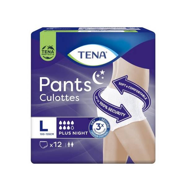 TENA pants plus night πάνα βρακάκι ακράτειας large 12τεμ