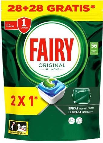 FAIRY ταμπλέτες πλυντηρίου πιάτων all in one original 56τεμ