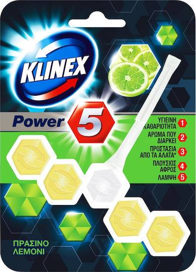 KLINEX μπλοκ αρωματικό τουαλέτας power 5 πράσινο λεμόνι 55gr