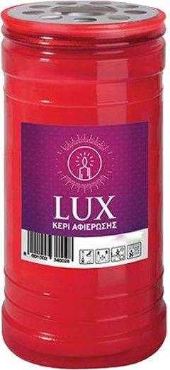 LUX κερί αφιέρωσης μνημόσυνου κόκκινο Τ20