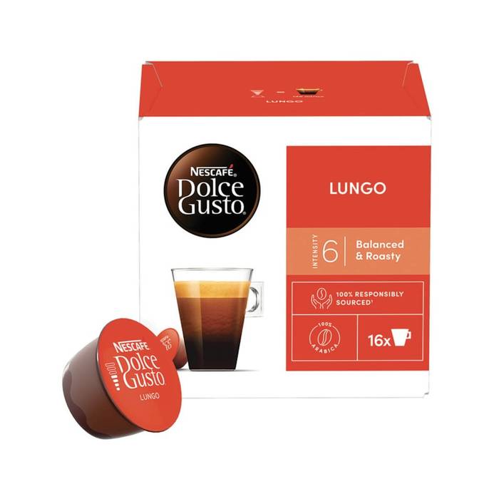 NESCAFE dolce gusto καφές espresso lungo σε κάψουλες συμβατές με μηχανή Nespresso 16τεμ