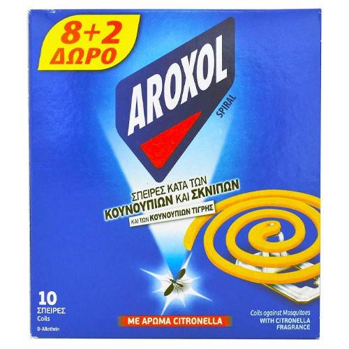 AROXOL σπείρες κατά των κουνουπιών και σκνιπών με άρωμα Citronella 10τεμ
