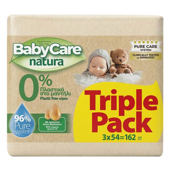 BABY CARE μωρομάντηλα Natura 3x54τεμ