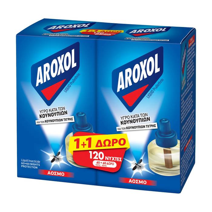 AROXOL εντομοαπωθητικό υγρό κατά των κουνουπιών για 2x60 νύχτες