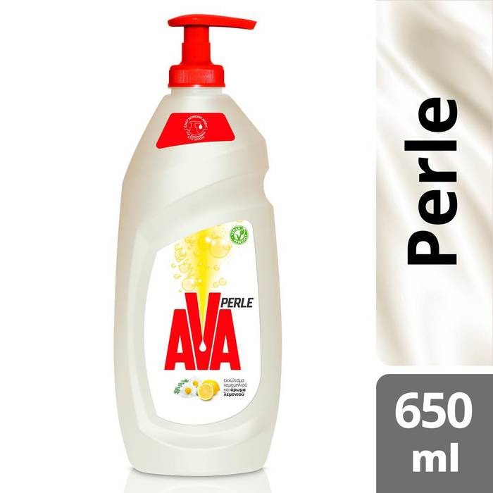 AVA Perle υγρό πιάτων με λεμόνι με αντλία 650ml