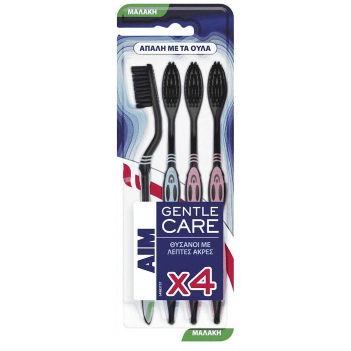 AIM οδοντόβουρτσα gentle care μαλακή 4τεμ