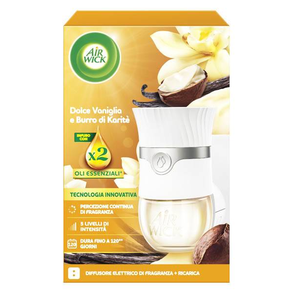 AIR WICK συσκευή ψεκασμού και ανταλλακτικό sweet vanilla και shea butter 19ml