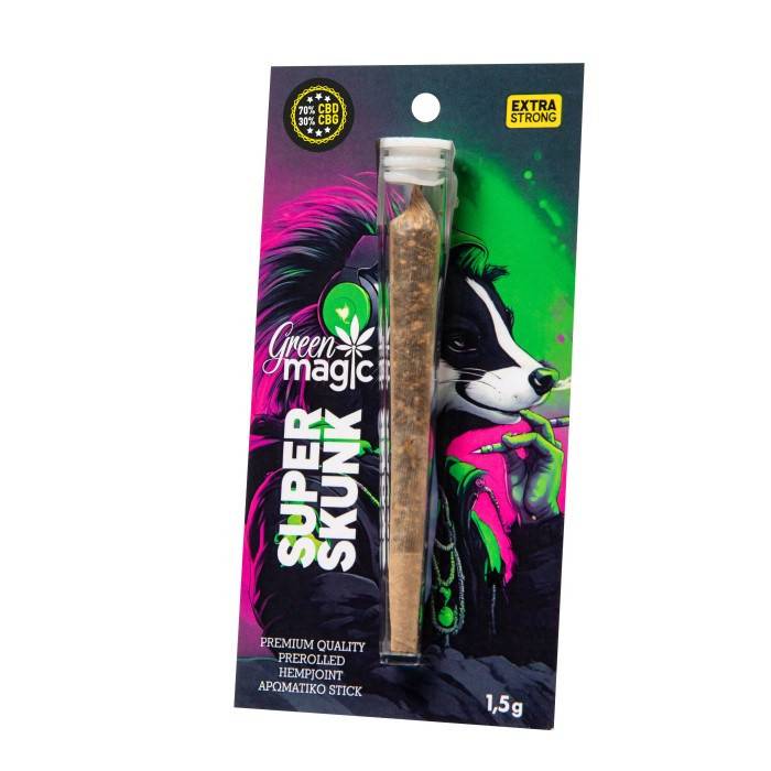 GREEN MAGIC προϊόν κάναβης έτοιμο τσιγάρο super skunk 100% CBD 1,5gr