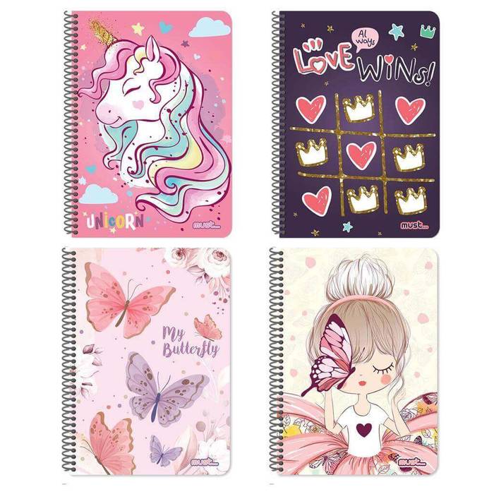 ΤΕΤΡΑΔΙΟ ΣΠΙΡΑΛ 17X25 MUST CUTE 4 ΘΕΜΑΤΑ 120 ΦΥΛΛΑ 4 ΣXΕΔΙΑ