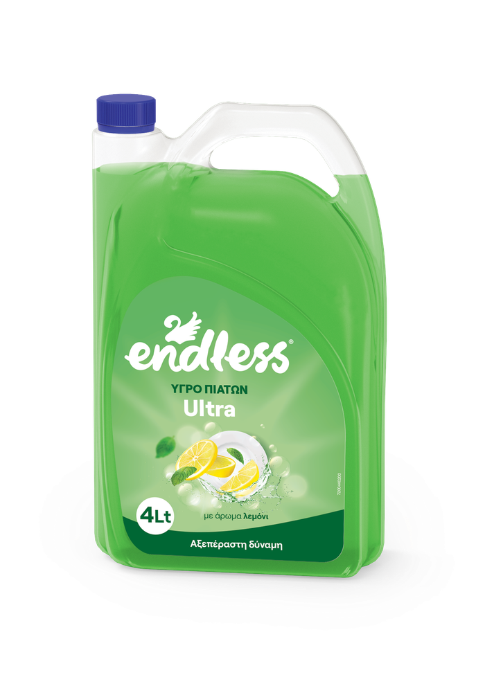 ENDLESS υγρό καθαριστικό πιάτων με λεμόνι 4lt