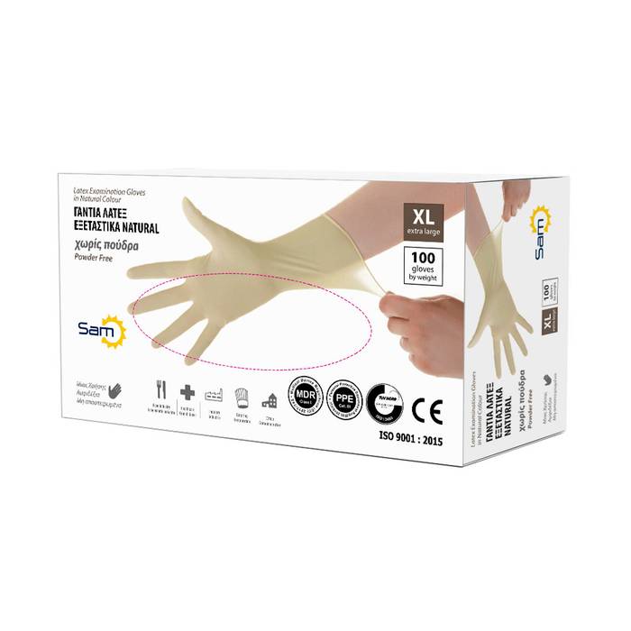 MOPATEX Sam γάντια latex ελαφρώς πουδραρισμένα small 100τεμ