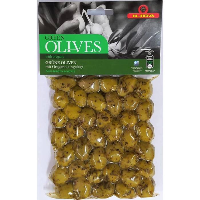 ΗΛΙΔΑ ελιές πράσινες με ρίγανη 250gr