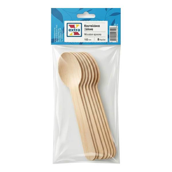 EXTRA ΞΥΛΙΝΑ ΚΟΥΤΑΛΑΚΙΑ 16cm (8τεμ.)