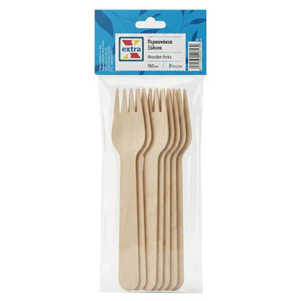 EXTRA ΞΥΛΙΝΑ ΠΙΡΟΥΝΑΚΙΑ 16cm (8τεμ.)