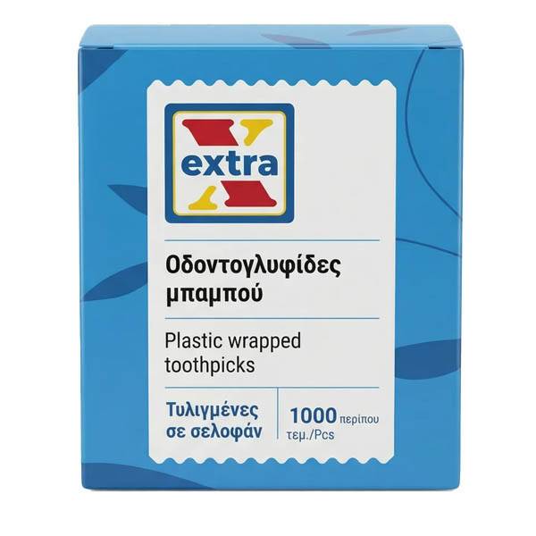 EXTRA ΟΔΟΝΤΟΓΛΥΦΙΔΕΣ BAMBOO ΣΥΣΚΕΥΑΣΜΕΝΕΣ (1000τεμ.)
