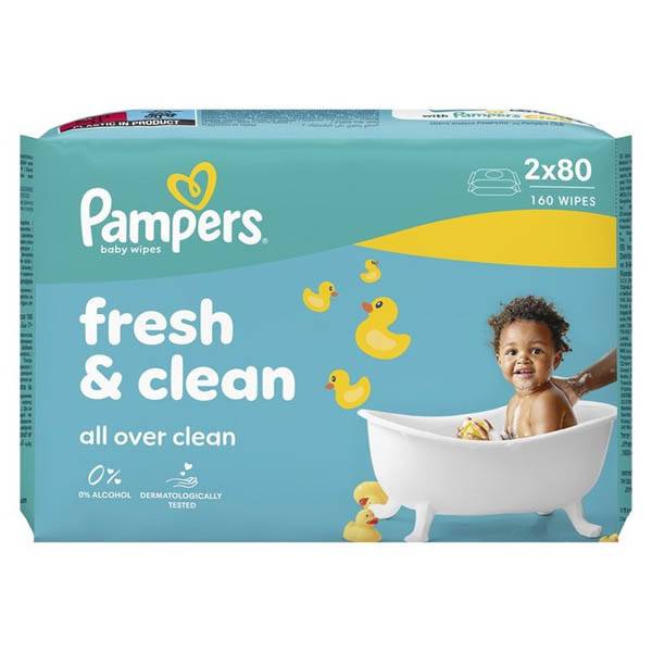 PAMPERS ΜΩΡΟΜΑΝΤΗΛΑ 2x80τεμ. - (FRESH CLEAN)