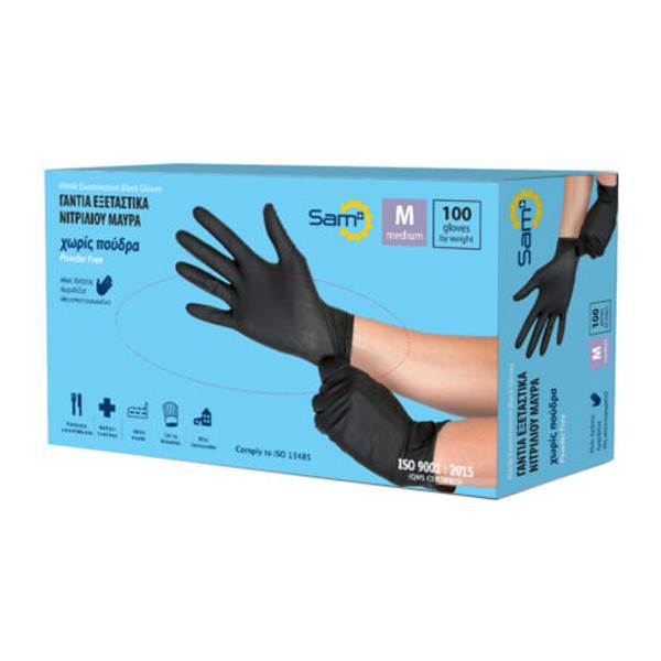 MOPATEX Sam γάντια νιτριλίου μαύρα light medium 100τεμ