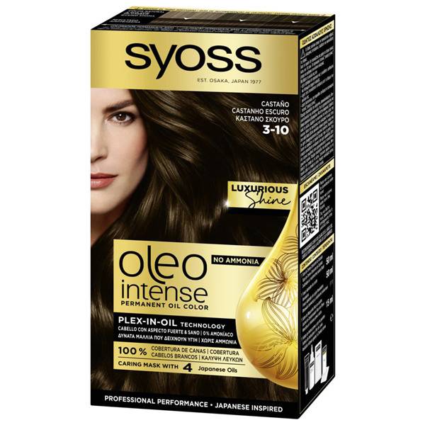 SYOSS ΒΑΦΗ ΜΑΛΛΙΩΝ OLEO - (Ν3-10) ΣΚΟΥΡΟ ΚΑΣΤΑΝΟ)