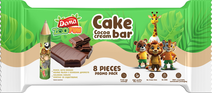 DOMA CAKE BAR 8X32GR ΜΠΑΡΑ ΚΕΙΚ ΣΟΚΟΛΑΤΑΣ ΜΕ ΓΕΜΙΣΗ ΣΟΚΟΛΑΤΑΣ