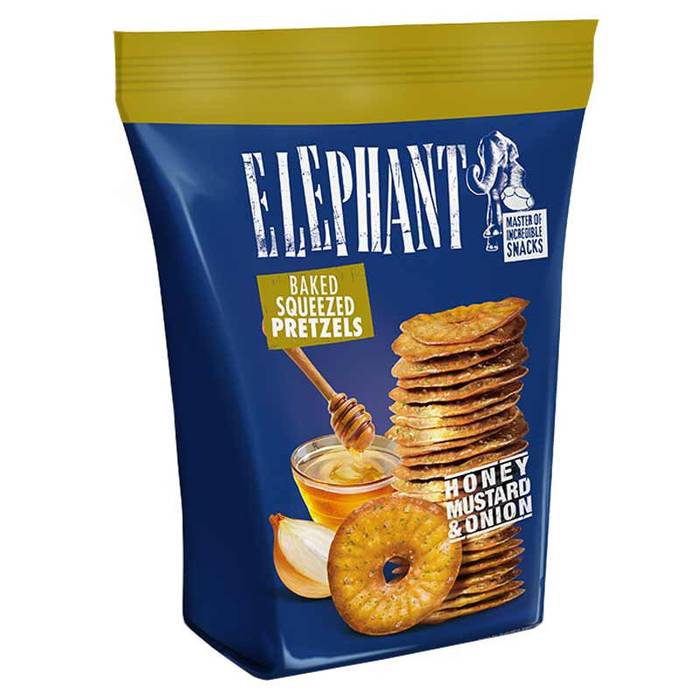 ELEPHANT BAKES SQUEEZED PRETZELS XXL HONEYκαιMUSTARD ONION 300GR