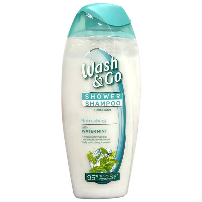 WASH και GO SHAMPOO 250ml - REFRESHING WITH MINT 95% NATURAL