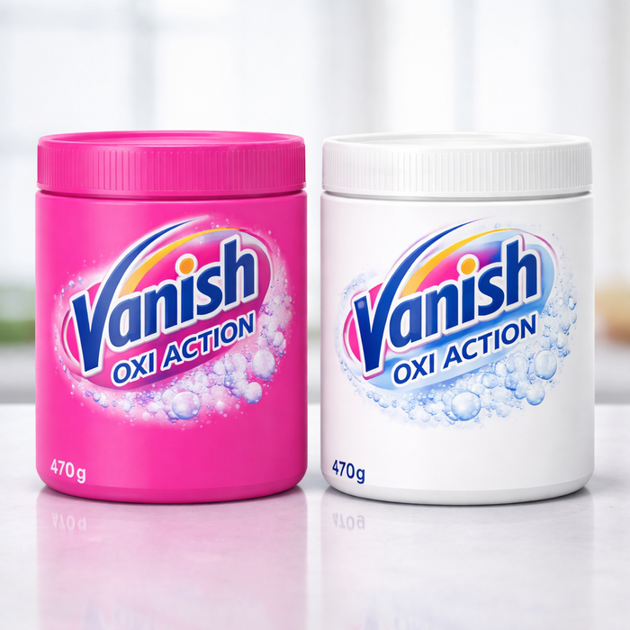 VANISH ΣΚΟΝΗ ΠΛΥΝΤHΡΙΟΥ OXI ACTION 470gr ΚΥΒΩΤΙΟ (8ΤΕΜ ΡΟΖ και 4ΤΕΜ ΛΕΥΚΟ)