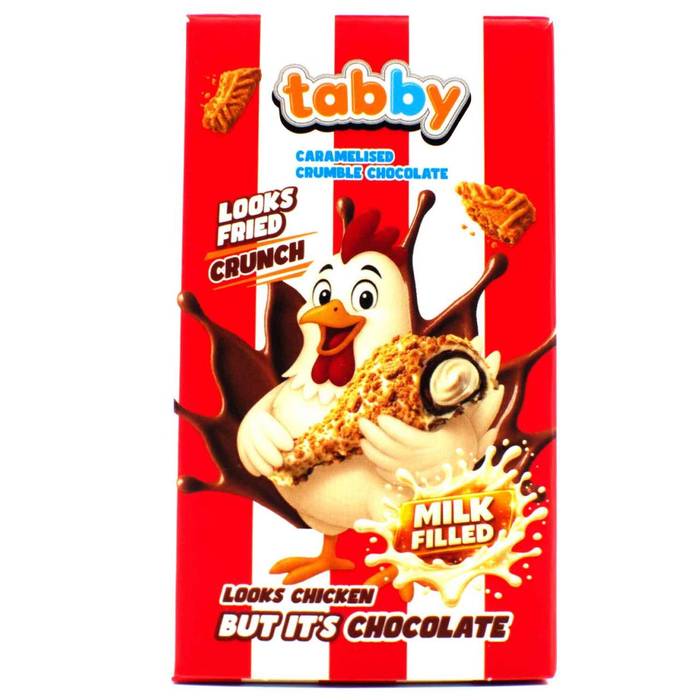 TABBY ΤΡΑΓΑΝΗ ΣΟΚΟΛΑΤΑ ΜΕ ΓΕΜΙΣΗ ΚΡΕΜΑ 50GR ΣΧΗΜΑ CHICKEN WING