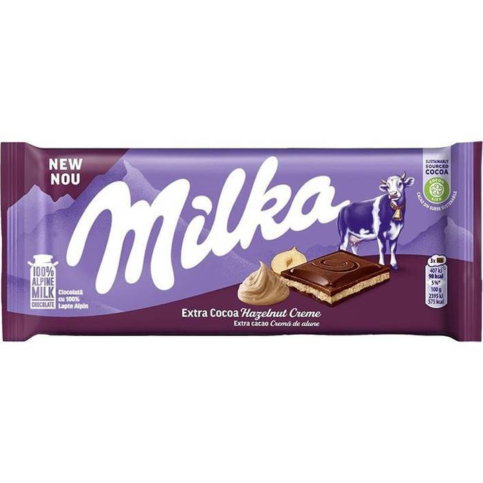 MILKA ΣΟΚΟΛΑΤΑ EXTRA COCOA και HAZELNUT CREME 100gr - 22