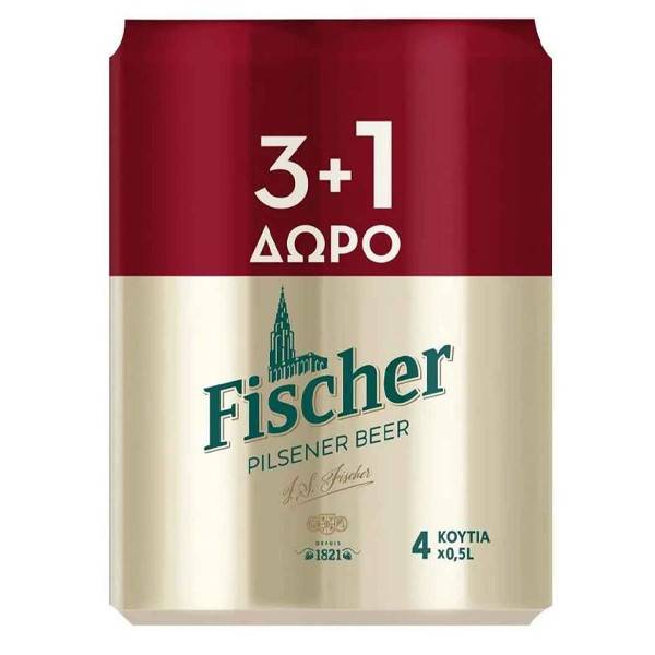 FISCHER ΜΠΥΡΑ ΚΟΥΤΙ 500ml vol 5% - (3+1 ΔΩΡΟ)