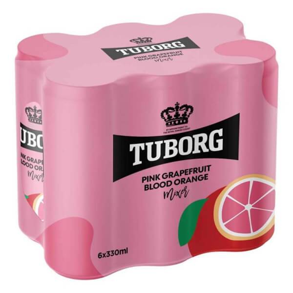 TUBORG SODA ΚΟΥΤΙ (6x330ml) - (ΡΟΖ ΓΚΡΕΪΠΦΡΟΥΤ και ΣΑΝΓΚΟΥΙΝΙ)