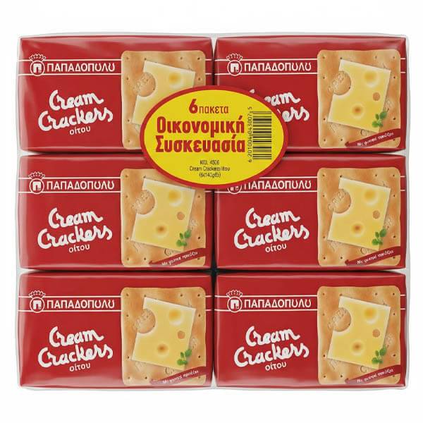 ΠΑΠΑΔΟΠΟΥΛΟΥ CREAM CRACKERS (6x140gr.) - (ΣΙΤΟΥ)