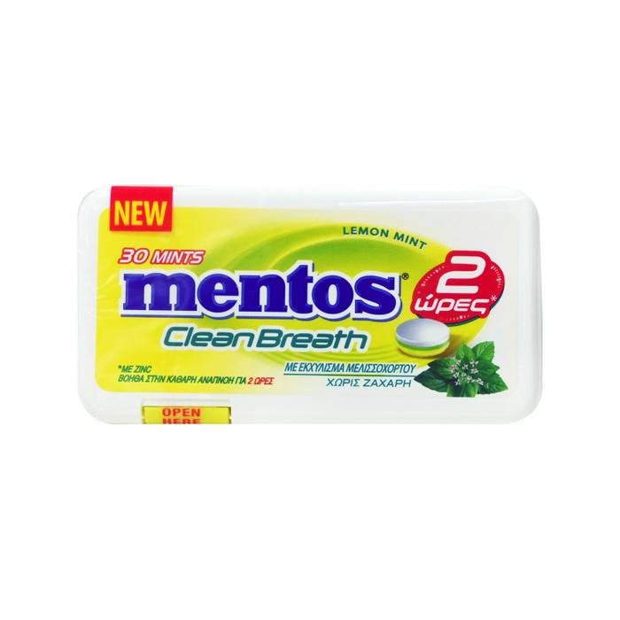 MENTOS παστίλιες clean breath lemon mint 21gr