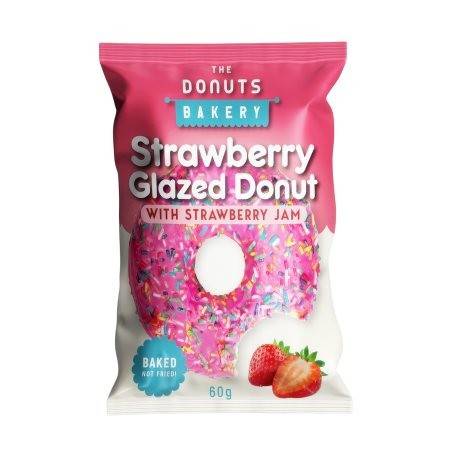 THE DONUTS BAKERY donut με μαρμελάδα φράουλα 60gr
