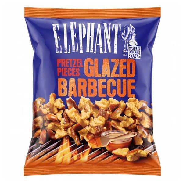 ELEPHANT PRETZEL PIECES 125gr. - (GLAZED BARBECUE)