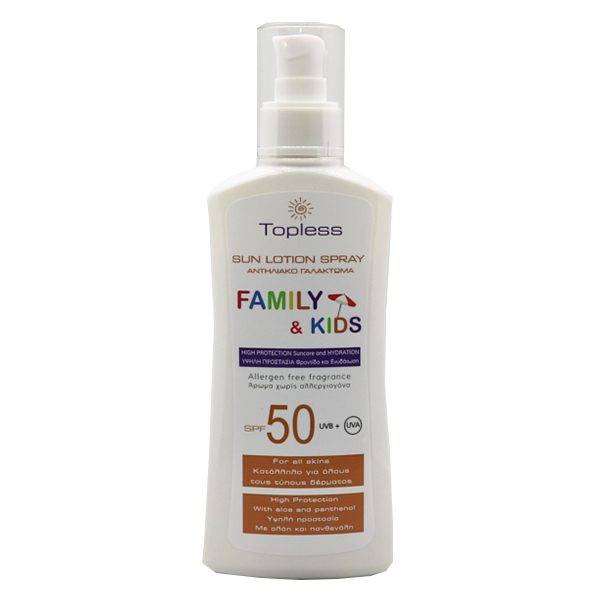 TOPLESS ΑΝΤΙΗΛΙΑΚΟ ΚΡΕΜΑ 200ml (SPF50) - (ΕΝΗΛΙΚΕΣ και ΠΑΙΔΙΑ) - (SPRAY)