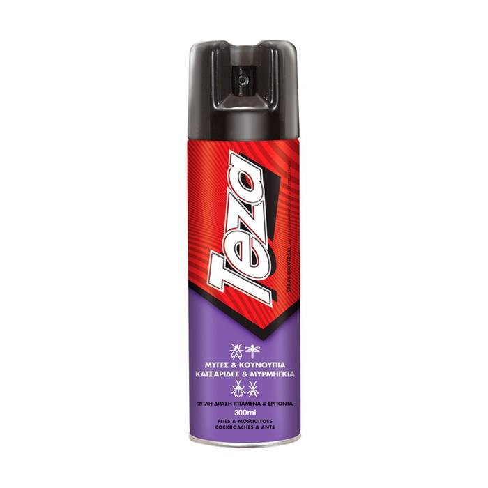 TEZA εντομοκτόνο spray για μύγες, κουνούπια, κατσαρίδες και μυρμήγκια universal 300ml