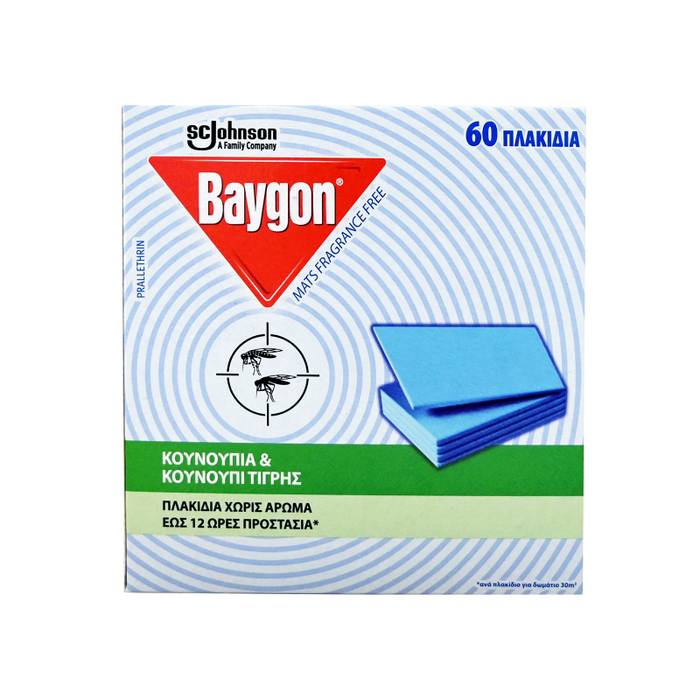 BAYGON ΠΛΑΚΙΔΙΑ ΚΑΤΑ ΤΩΝ ΚΟΥΝΟΥΠΙΩΝ ΧΩΡΙΣ ΑΡΩΜΑ 60ΤΕΜ