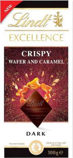 LINDT excellence σοκολάτα crispy waffle caramel 100gr