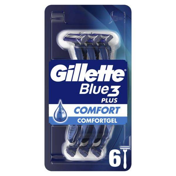 GILLETTE ΞΥΡΑΦΑΚΙΑ BLUE 3 PLUS (6τεμ.) - (COMFORT)