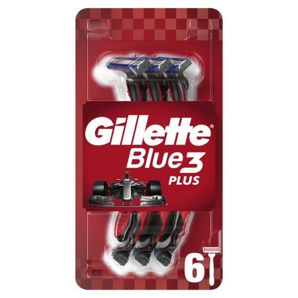 GILLETTE ΞΥΡΑΦΑΚΙΑ BLUE 3 PLUS (6τεμ.) - (RED)