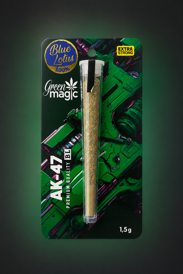 GREEN MAGIC ΠΡΟΙΟΝ ΜΠΛΕ ΛΩΤΟΥ ΕΤΟΙΜΟ ΤΣΙΓΑΡΟ 1,5G AK-47 (100% BLUE LOTUS)