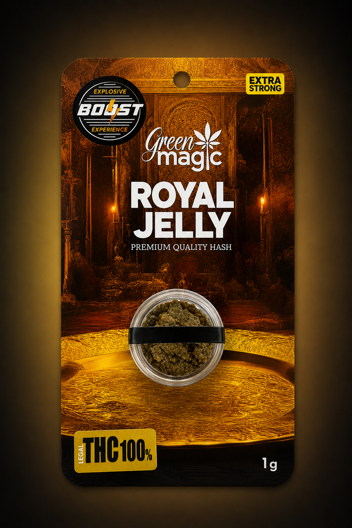 GREEN MAGIC BOOST PREMIUM QUALITY HASH ROYAL JELLY THC LEGAL 100% 1gr