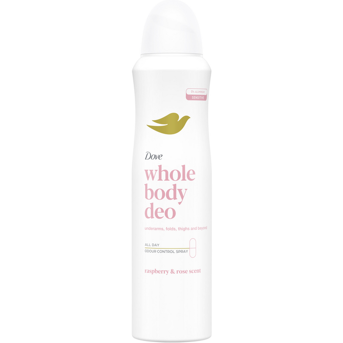 DOVE WHOLE BODY SPRAY 150ml RASPBERRY και ROSES SCENT