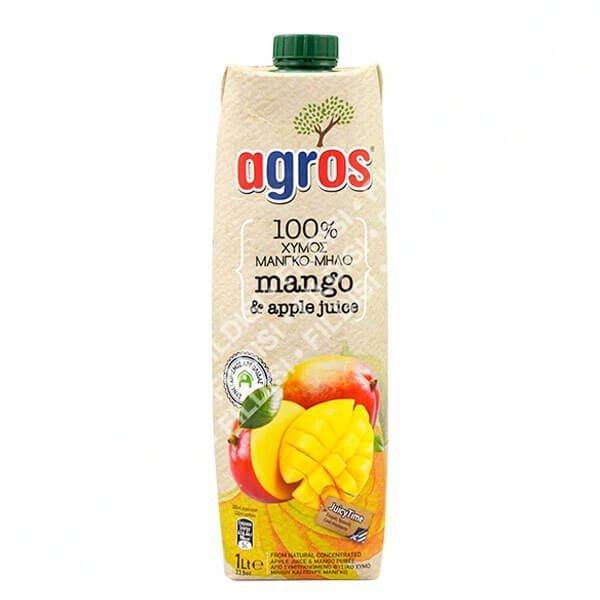 AGROS ΧΥΜΟΣ 1lit - (ΜΑΝΓΚΟ - ΜΗΛΟ 100% ΦΥΣΙΚΟΣ)
