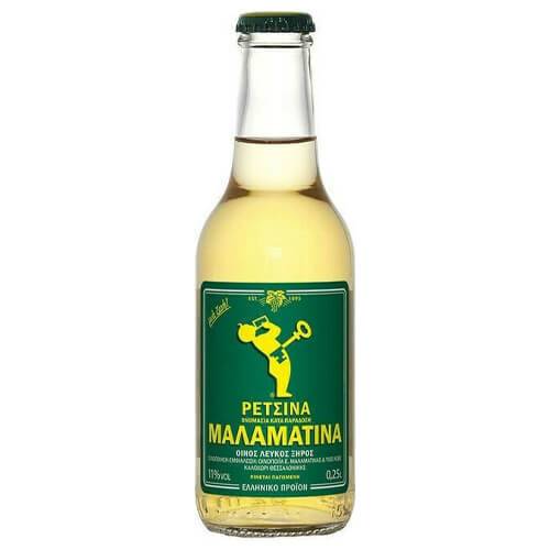 ΜΑΛΑΜΑΤΙΝΑ ΡΕΤΣΙΝΑ 250ml vol 11% - (ΕΠΙΣΤΡΕΦΟΜΕΝΗ ΦΙΑΛΗ) (ΠΕΡΙΕΧΟΜΕΝΟ)
