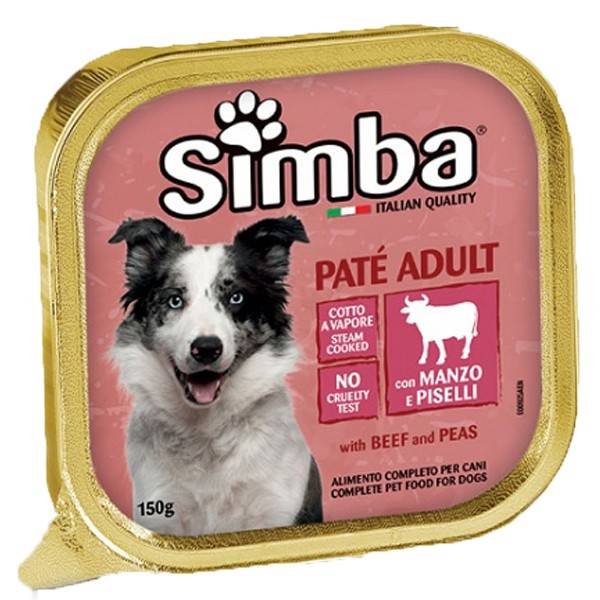 SIMBA σκυλοτροφή πατέ μοσχάρι και αρακάς 150gr