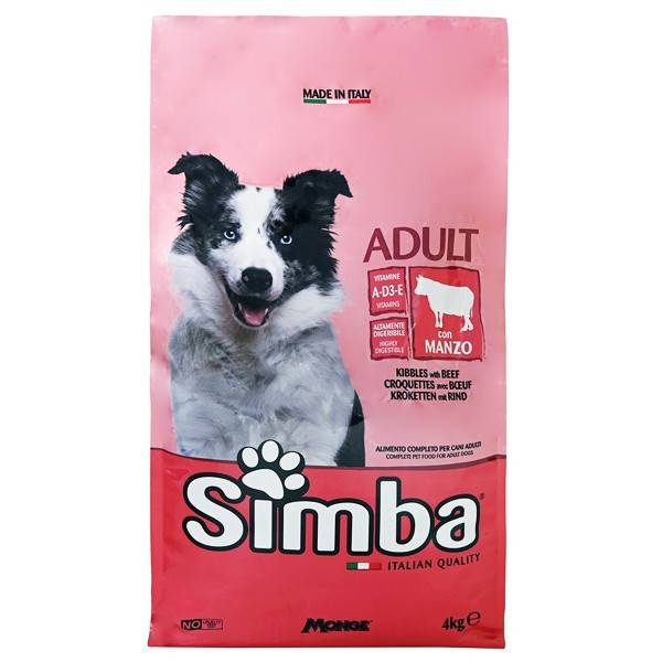 SIMBA σκυλοτροφή κροκέτα βοδινό 4kg