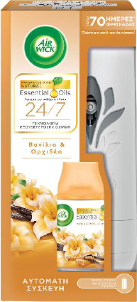AIR WICK Freshmatic αυτόματη συσκευή διάχυσης αρώματος και ανταλλακτικό Βανίλια και Ορχιδέα 250ml